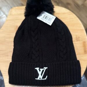 Black Knit Beanie with Logo